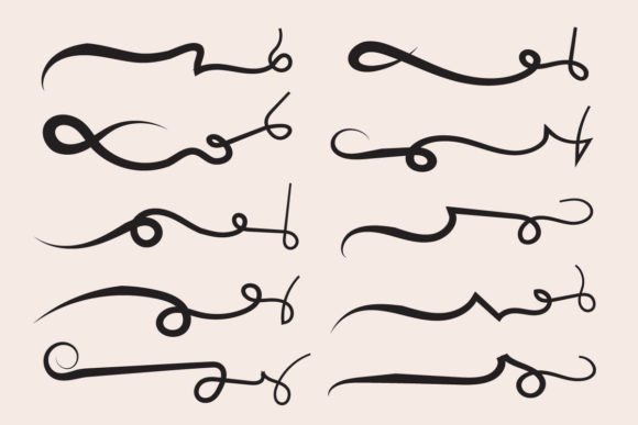 Calligraphy Text Elements Tails Swoosh Guide