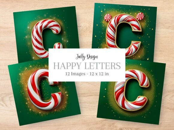 Christmas Decorative Alphabet, Letter C