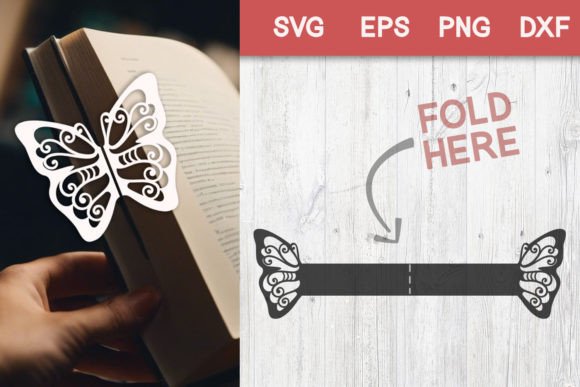 Delicate Butterfly Paper SVG Bookmark: A Creative Foldable Design