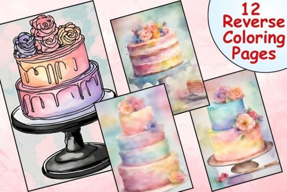 Delicious Cake Reverse Coloring Pages: A Sweet Creative Twist