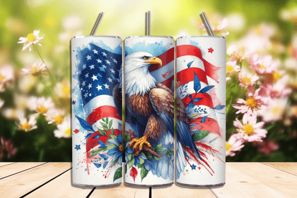 Eagle USA Flag Patriotic Tumbler Wrap Design