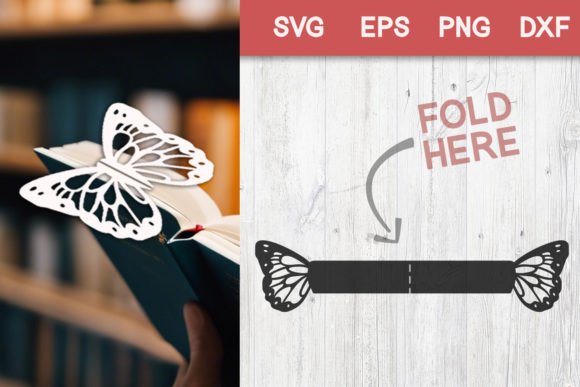 Elegant Butterfly Foldable Bookmark SVG for Crafters