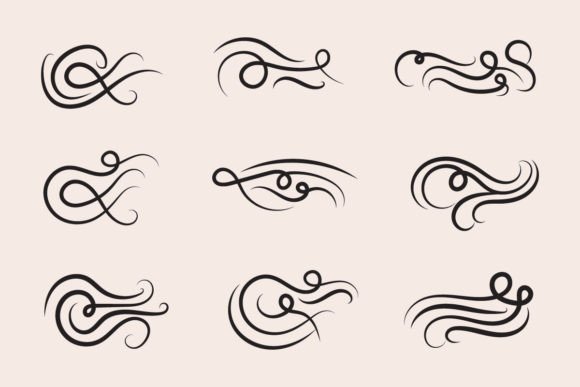 Elevate Your Designs with Vintage Filigree Swirls Elegant Divider Elements