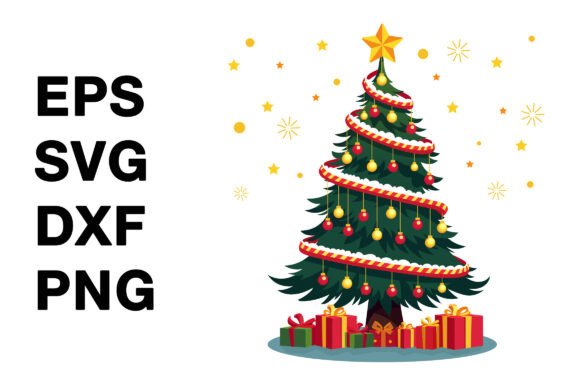 Elevating Holiday Designs with a Premium Decorative Christmas Tree Illustration