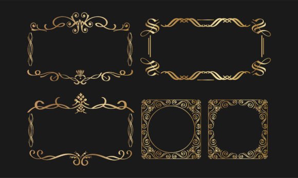 Elevating Visual Storytelling with an Ornate Gold Decorative Frame Set
