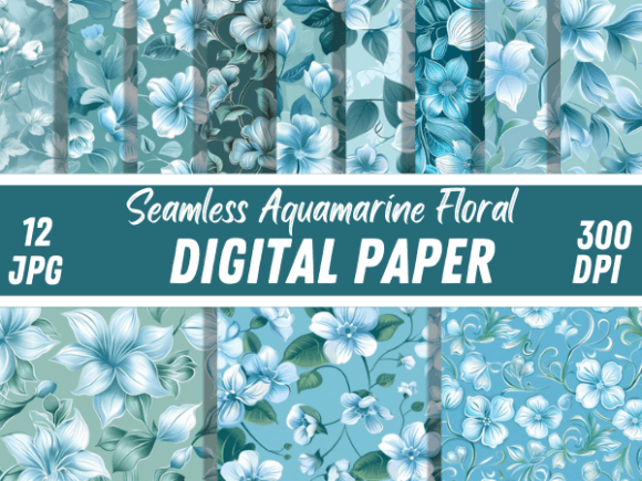 Evaluating Floral Aquamarine Flowers Paper Patterns for Creative Projects