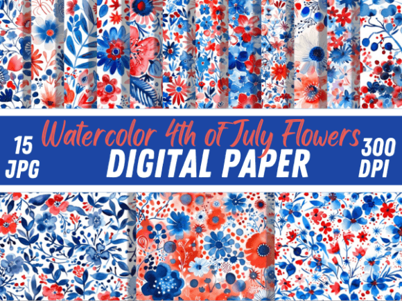 Evaluating the Watercolor 4th of July Flower Pattern for Creative Projects