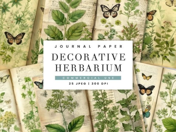 Green Digital Decorative Paper: Elevating Modern Junk Journaling with Nature-Inspired Design