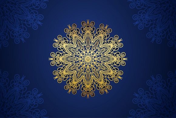 Integrating a Decorative Background in Blue and Gold into Professional Design Workflows