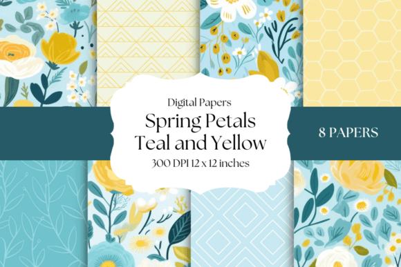 Integrating Spring Petals - Teal and Yellow into Your Creative Workflow