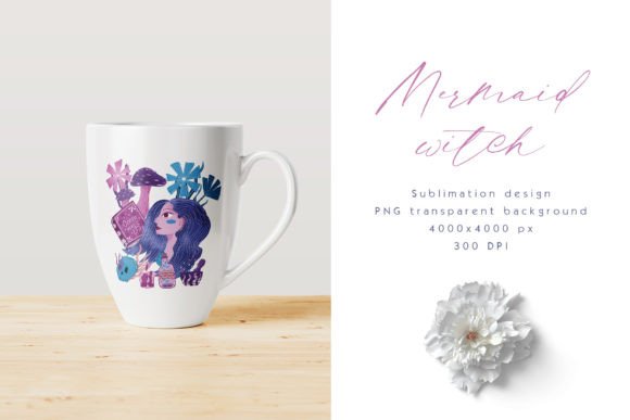 Magical Mermaid Sublimation Design for Print