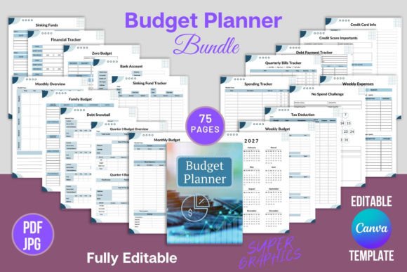 Master Your Money with a Fully Editable Budget Planner Bundle for Canva