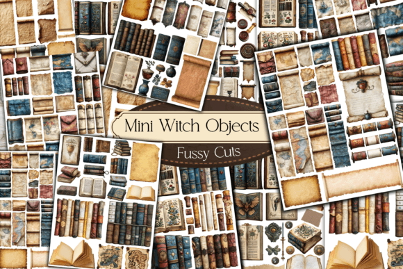 Mini Witch Objects Fussy Cuts for Magical Crafts