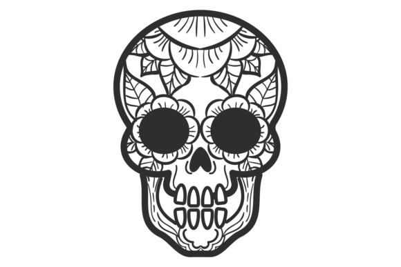 Ornate Skull Tattoo: Decorative Floral Patterns