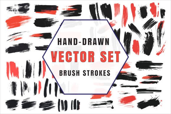Unleashing Creativity with Black and Red Brush Strokes Vector Art