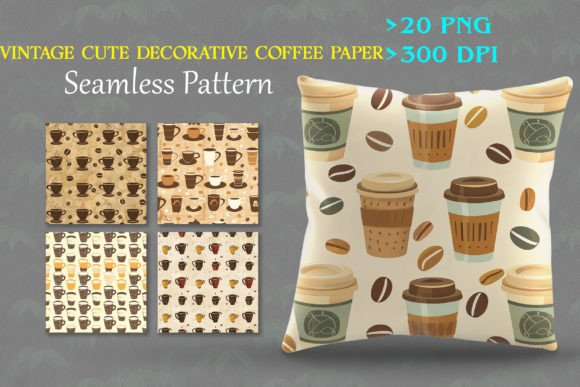 Vintage Cute Decorative Coffee Paper Patterns